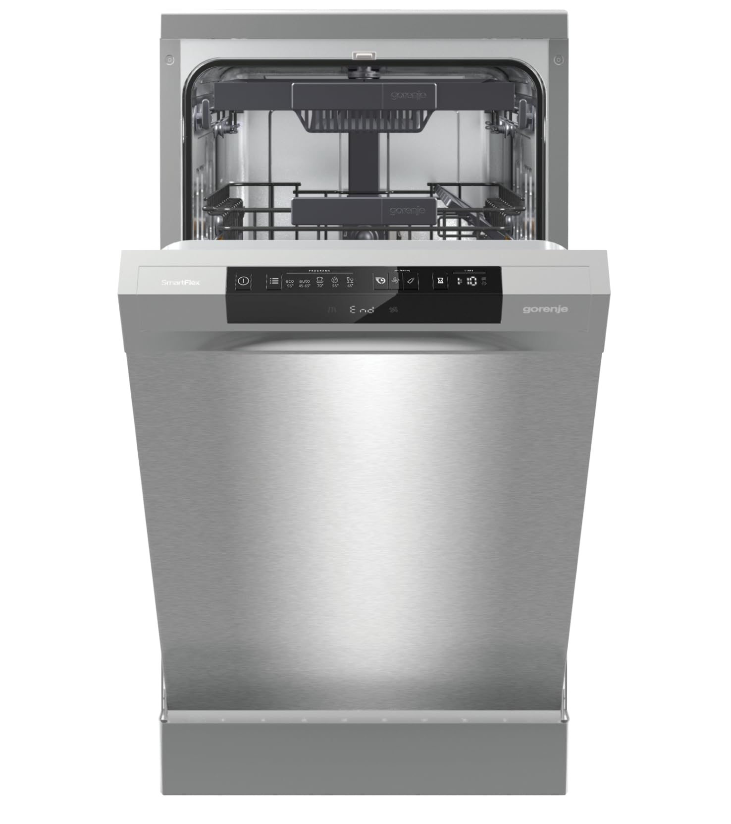 Gorenje GS 541D10 X Freistehender Geschirrspüler / SuperSilent / 11 Maßgedecke / 5 Programme / Programmanzeige / TotalDry / Silber, 45 cm breit
