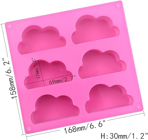 Miniatura 2 de 4 moldes de silicona para jabón, moldes para hacer jabón, moldes de silicona Cloud para chocolate, caramelos, gelatina, gelatina, gelatina,
