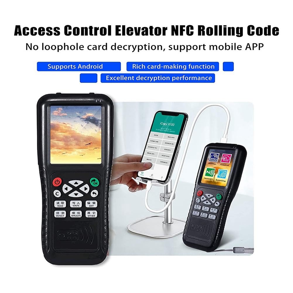 Lector de Copiadora de Tarjetas RFID NFC, Lector de Tarjetas Inteligentes NFC, Copiadora RFID, VersióN en IngléS ICopy X100 NFC ID IC Reader