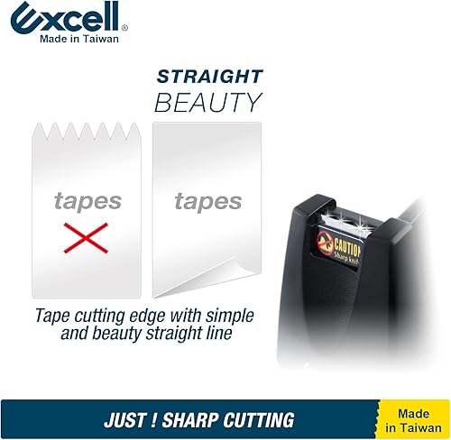 Miniatura 4 de Excell EX-11425WH - Dispensador de cinta de escritorio doble premium (núcleo de 1 pulgada + 3 pulgadas) con base ponderada en arena, dispensadores