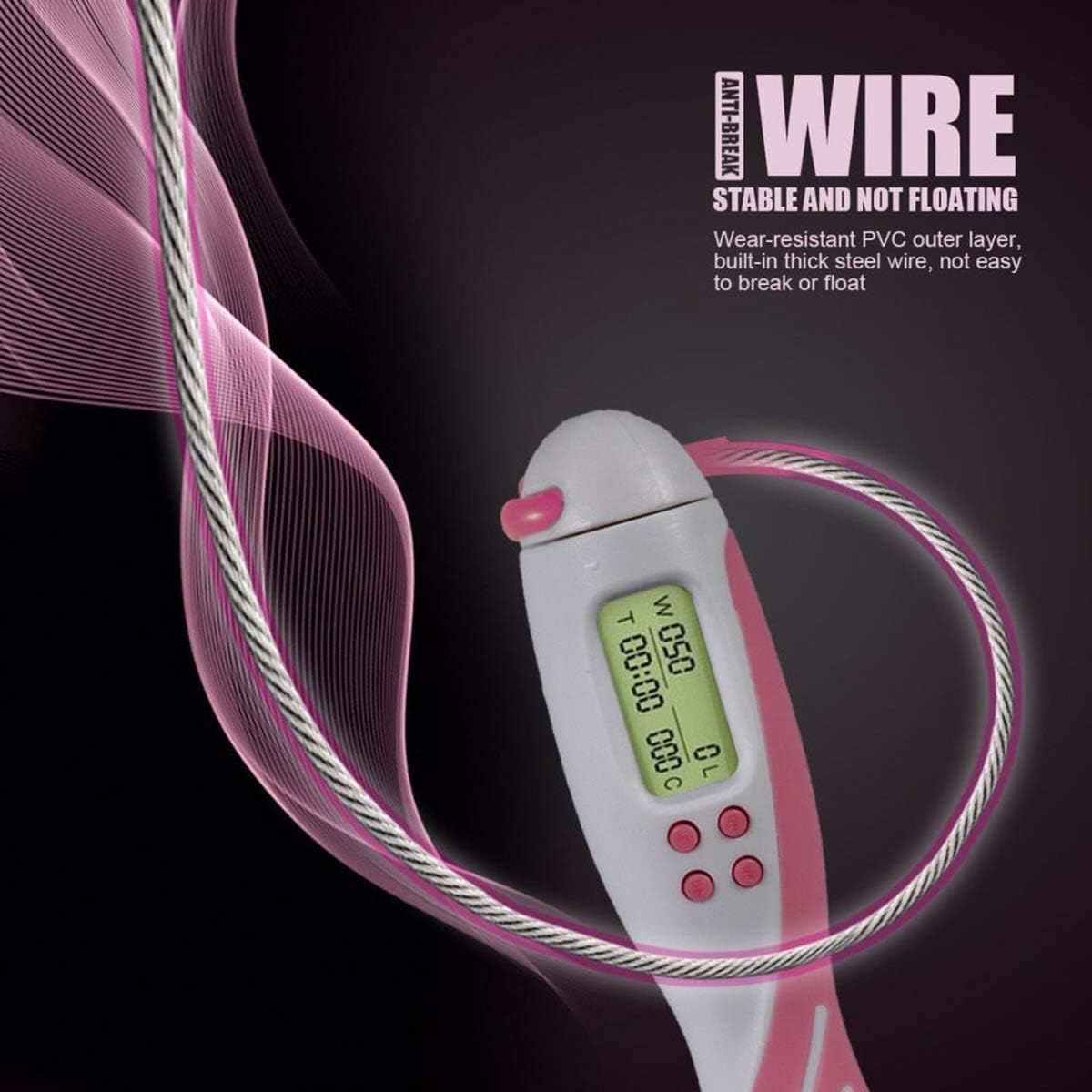 Jump Rope, Digital Weight Calories Time Setting Skipping Rope with Counter for Indoor and Outdoor Exercise Adjustable Rope Workout jumprope for Kids,Women,Men