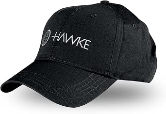Hawke Sport Optics 99361 Uni-Sex Ripstop Cotton Baseball Cap, Black - One Size
