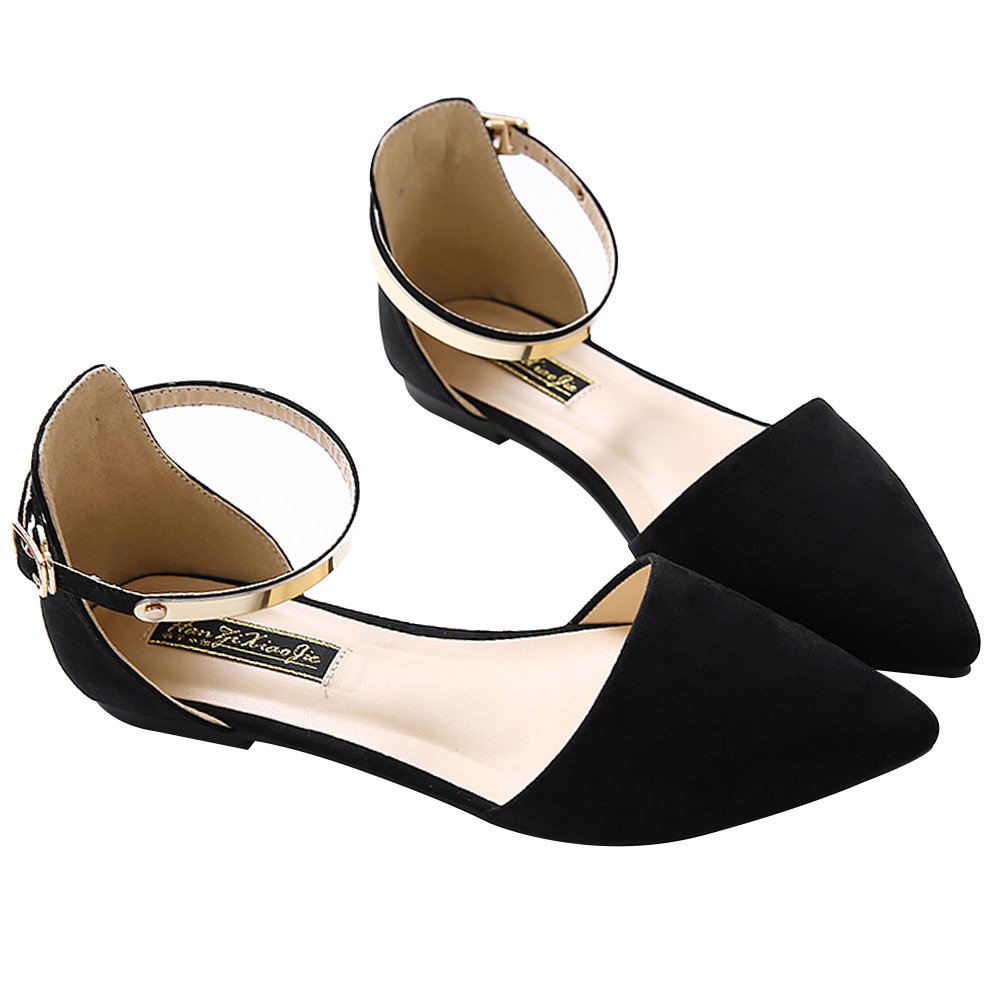 Mujer Dedo Punteado Terciopelo Bailarinas Elegante D'orsay Pumps Plano Zapatos de Vestir