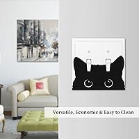 Vista 7 de Cubierta decorativa para interruptor de luz de doble palanca de gato, placa de pared eléctrica de 2 cuadras, placa frontal eléctrica para decoración