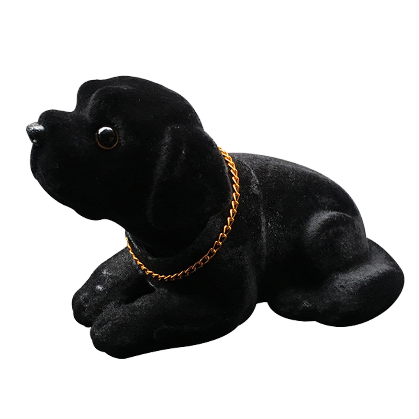 Nodding Dog - Bobble Head for car Dashboard | Black Labrador | Car Dashboard Toy | Nodding Accessory | Resin Desktop Ornament