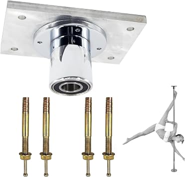 Ceiling Mount for 45mm Dance Pole, Fixed Top Plate, Heavy-Duty Steel for Safety & Stability, Rectangular Mount for Home & Studio Dancing Poles, Replacement Part