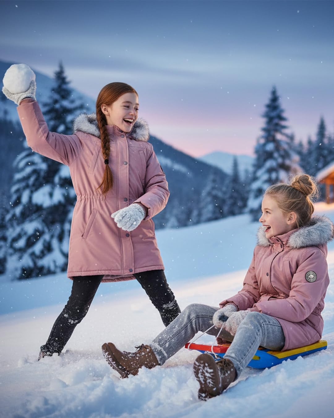 SOLOCOTE Manteau hiver pour filles imperméable veste de ski épaisse à capuche en duvet synthétique long parka pour enfants