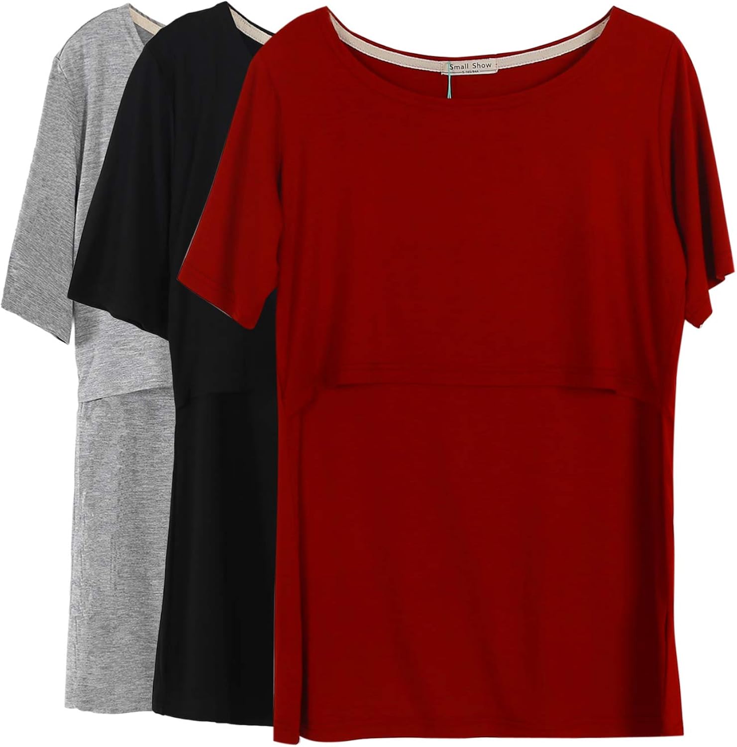 Smallshow Women's Maternity Nursing Tops Short Sleeve Breastfeeding Clothes at  Women’s Clothing store