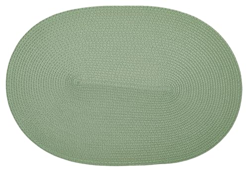 d-c-fix manteles individuales PVC-free Verde Salvia - lavables antimanchas plastico - tapetes para mesa salvamanteles bajoplatos mantelitos - 30 cm x 45 cm oval