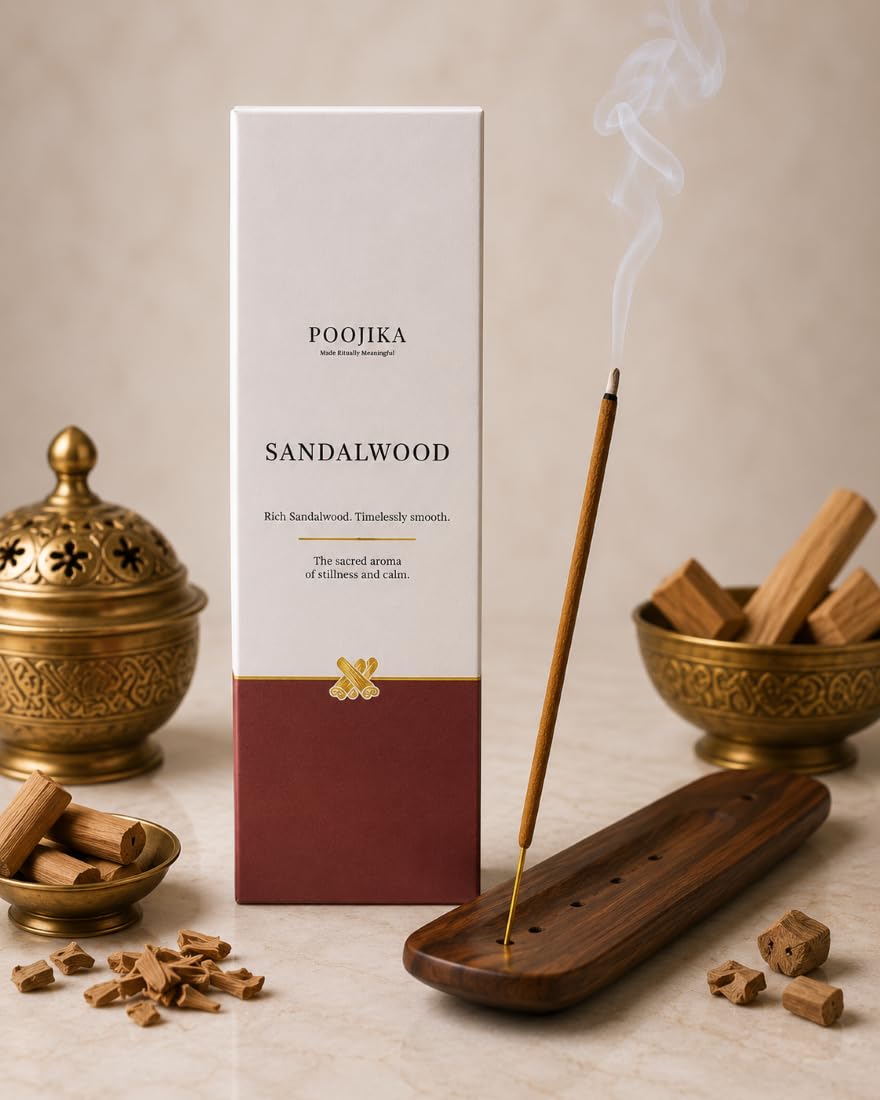 Sandalwood Premium Incense Sticks, Natural Aromatic Agarbatti 40 Sticks | Charcol Free, Hand Made,-image-32
