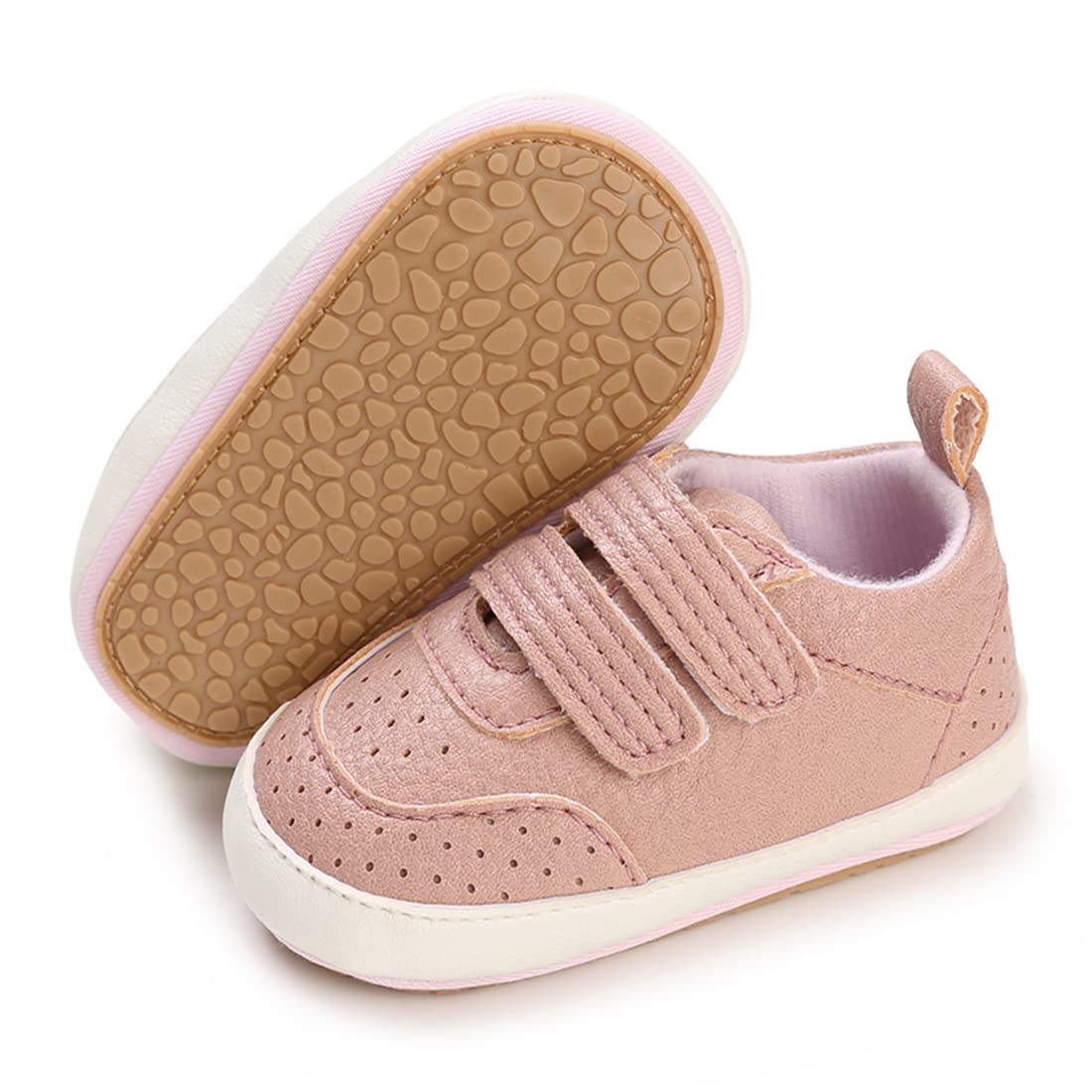 E-FAK Baby Shoes Boys Girls Infant Sneakers Non-Slip Rubber Sole Toddler Crib First Walker Shoes