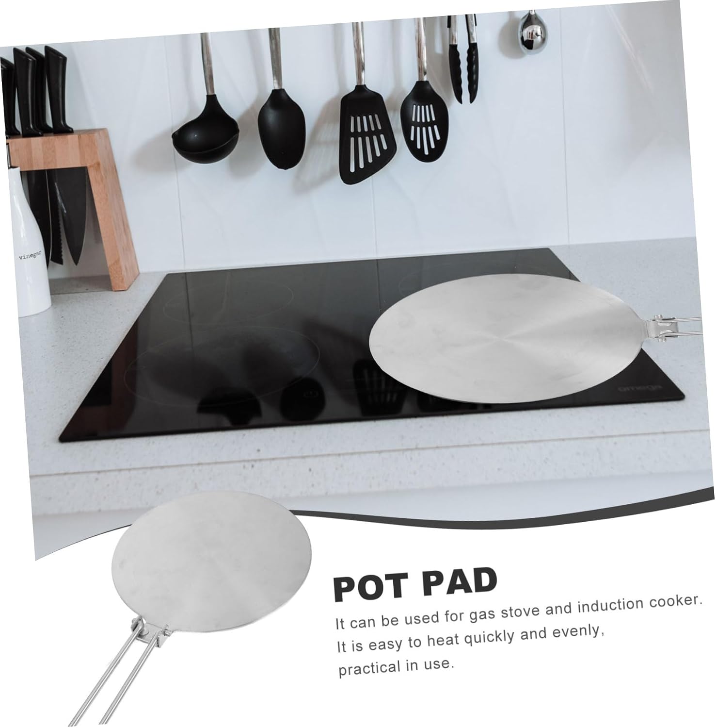 Zerodeko Stainless Steel Induction Cooker Adapter Plate Thermal Guide Plate Folding Heater Heat Diffuser Cooking Utensil Compatible