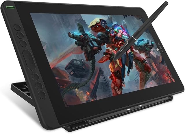 HUION Kamvas 13 Graphic Tablet with Screen, 13.3 Inch Green Drawing Monitor, Full-laminated Screen, 120% sRGB, PW517, Support Android Device, Ideal for Working From Home and Remote Learning