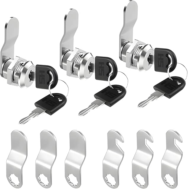 GNCLOUD Security Mailbox Lock 3 Sets 16mm Cabinet Lock , Letter Post Box Lock, Drawer Lock, Generic Drawer Lock, Cam Lock Toolbox Door Cupboard Locks with Keys