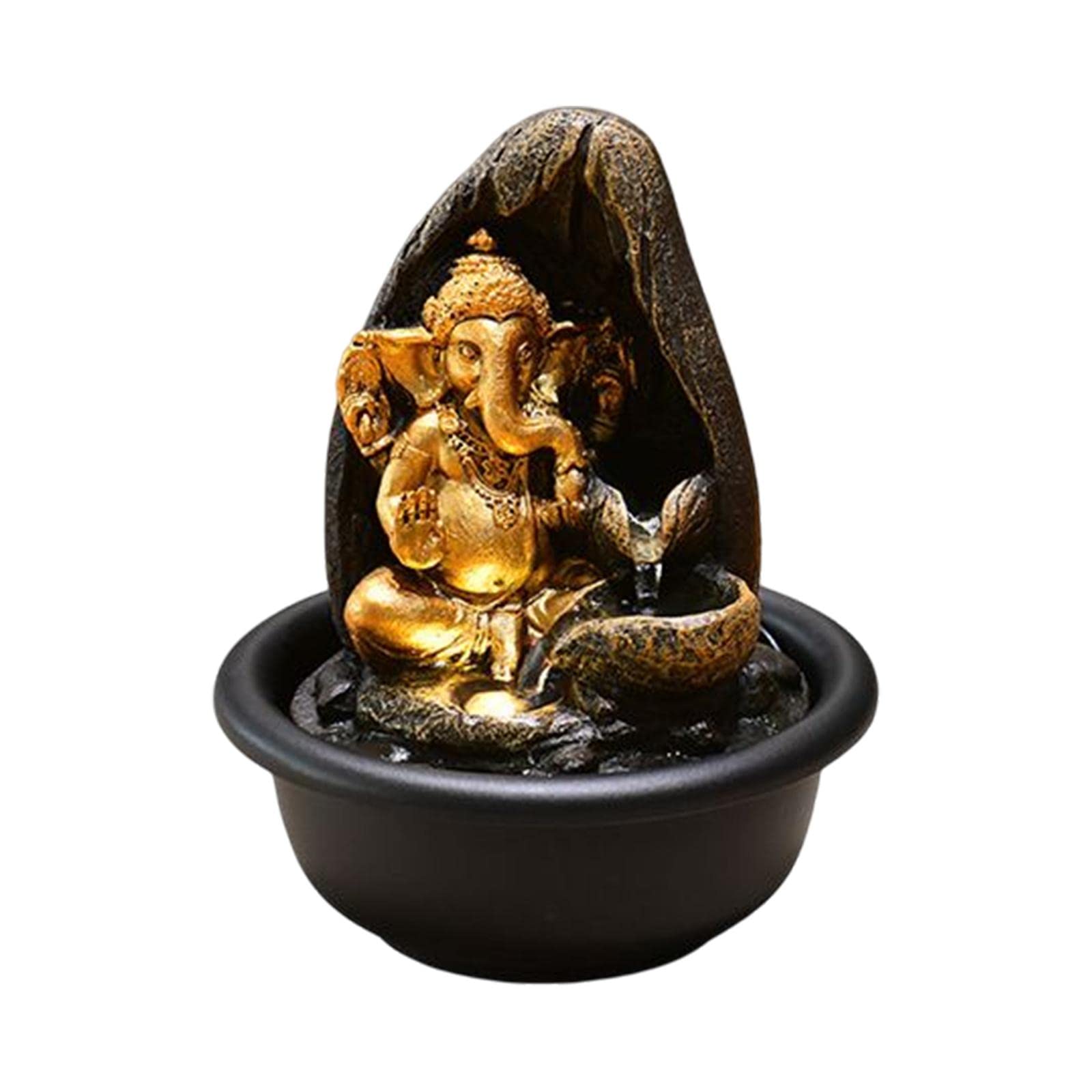 Tabletop Water Fountain Buddha Statue for Office Farmhouse Birthday Gifts Hindu Ganesha Statue-image-15