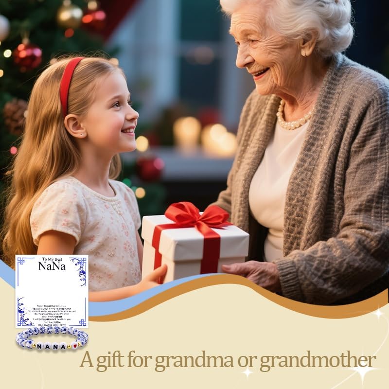 Christmas Gifts for Women Porcelain Beaded Bracelets for Nana Mama Gigi Mimi Grandma Gifts for Mothers Day Birthday Gift - Image 5