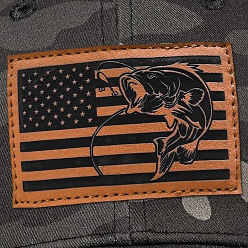 Image of Fishing Hat Fishing Gifts for Men Bass Fish Flag Gear Accessories Stuff Trucker Hat Snapback Baseball Cap