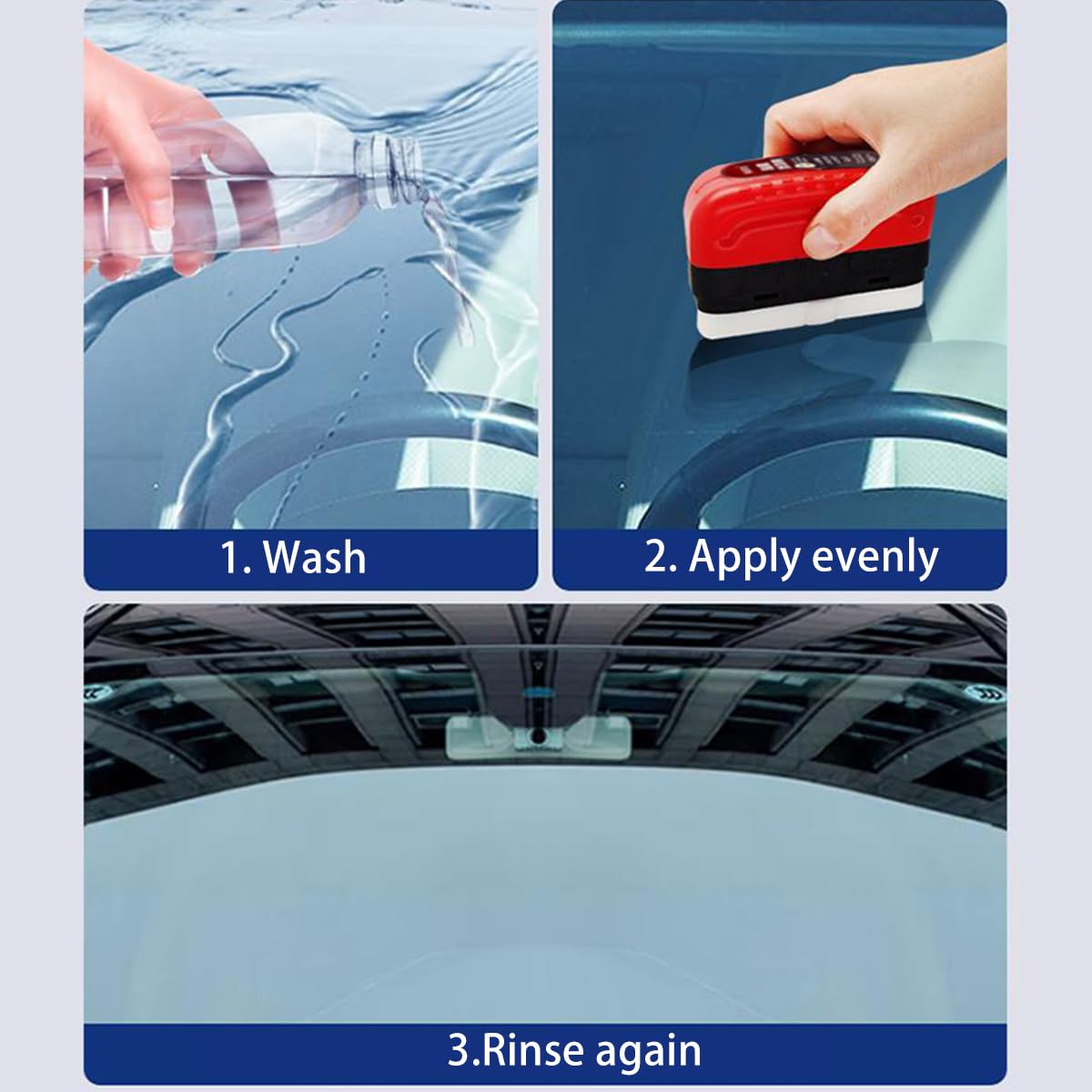 Brosse De Nettoyage Pare-Brise Voiture - Dissolvant Film D'Huile Pour Vitres Auto