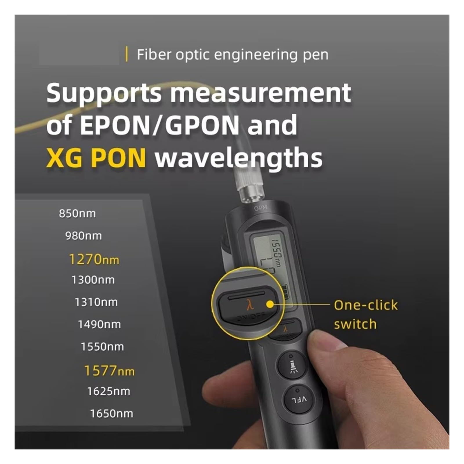 Testeur de fibre optique tout-en-un 20/30 mW Localisateur visuel de défauts -70~+10/-50~+30 dBm Wattmètre optique OPM VFL,Robuste(05T-V20)