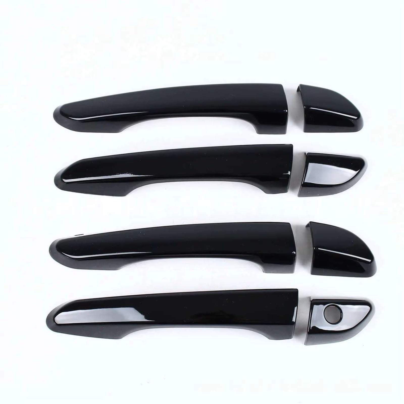 Qdzvalumv Black Car Door Handles Cover Shell Compatible With For Tucson 2015-2019 Car Exterior Door Handle Cover Sticker Decoration Trim Set(Black)