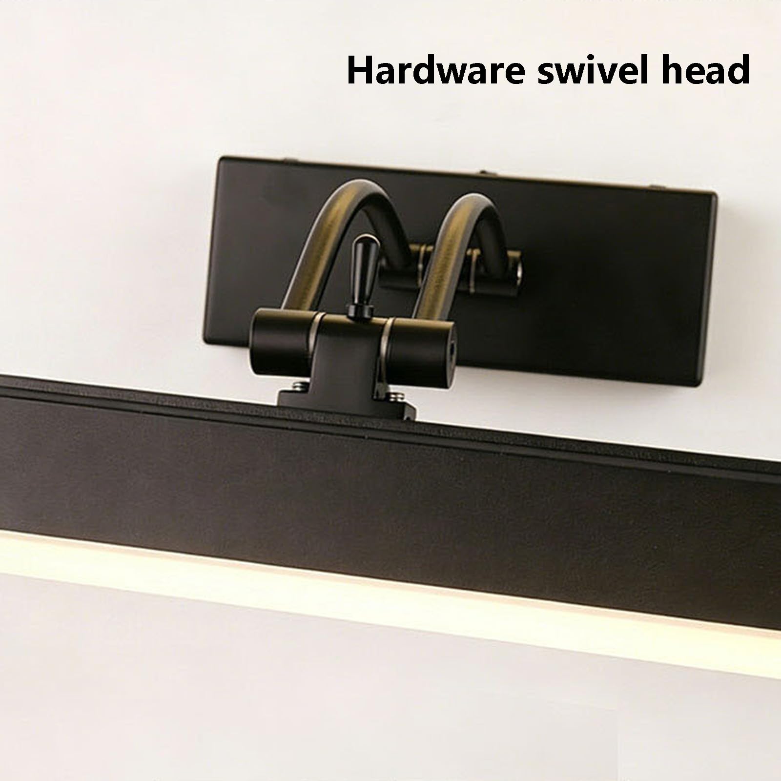 Espejo Baño LED Apliques de Pared con Interruptor Lámpara de Pared con Sensor de Movimiento Iluminación de Pared USB Recargable para Maquillaje Baño Dormitorios (Negro-Luz Cálida,42cm)