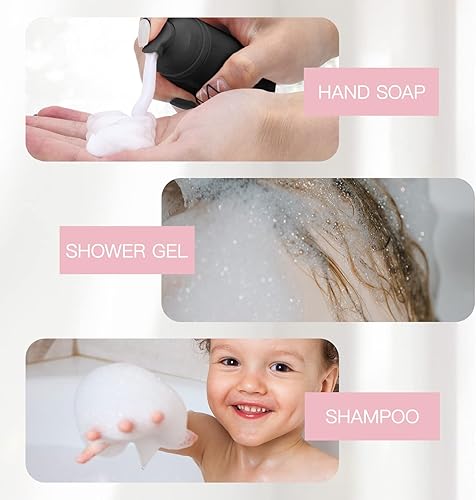 Miniatura 4 de Botella de espuma de 2 onzas, dispensador de bomba de espuma de viaje vacía para jabón de manos, limpiador de pestañas, champú (3 unidades, rosa)