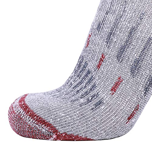 EnerWear Men's Merino Wool Cushion Trail Outdoor Crew Socks 4P Pack3