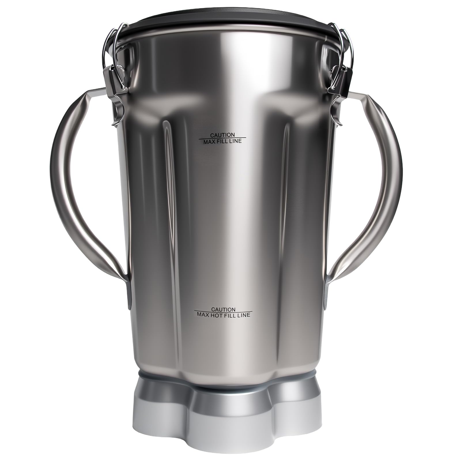 Photo 1 of 136oz Stainless Steel Replacement Container for Waring CB15 Series, 304 Food-Grade Blender Jar with Dual Stay-Cool Handles, Snap-Lock Leak-Proof Lid & Blade Assembly, Heavy-Duty OEM Alternative
