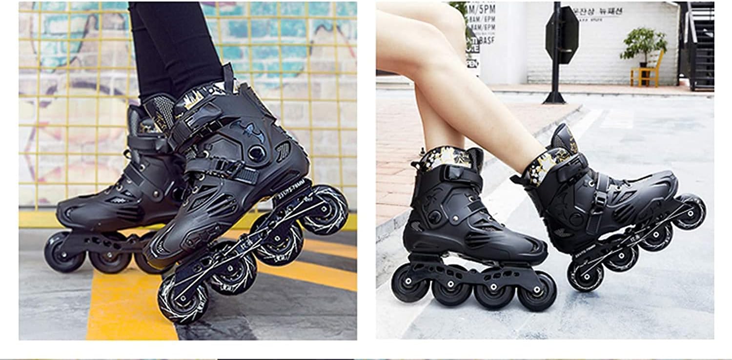 Inline Skates, Roller Skate Poles Ankle Protection Replacement Roller, Inline Skates Adults Unisex Fitness Skates Roller Skates,5/37 White