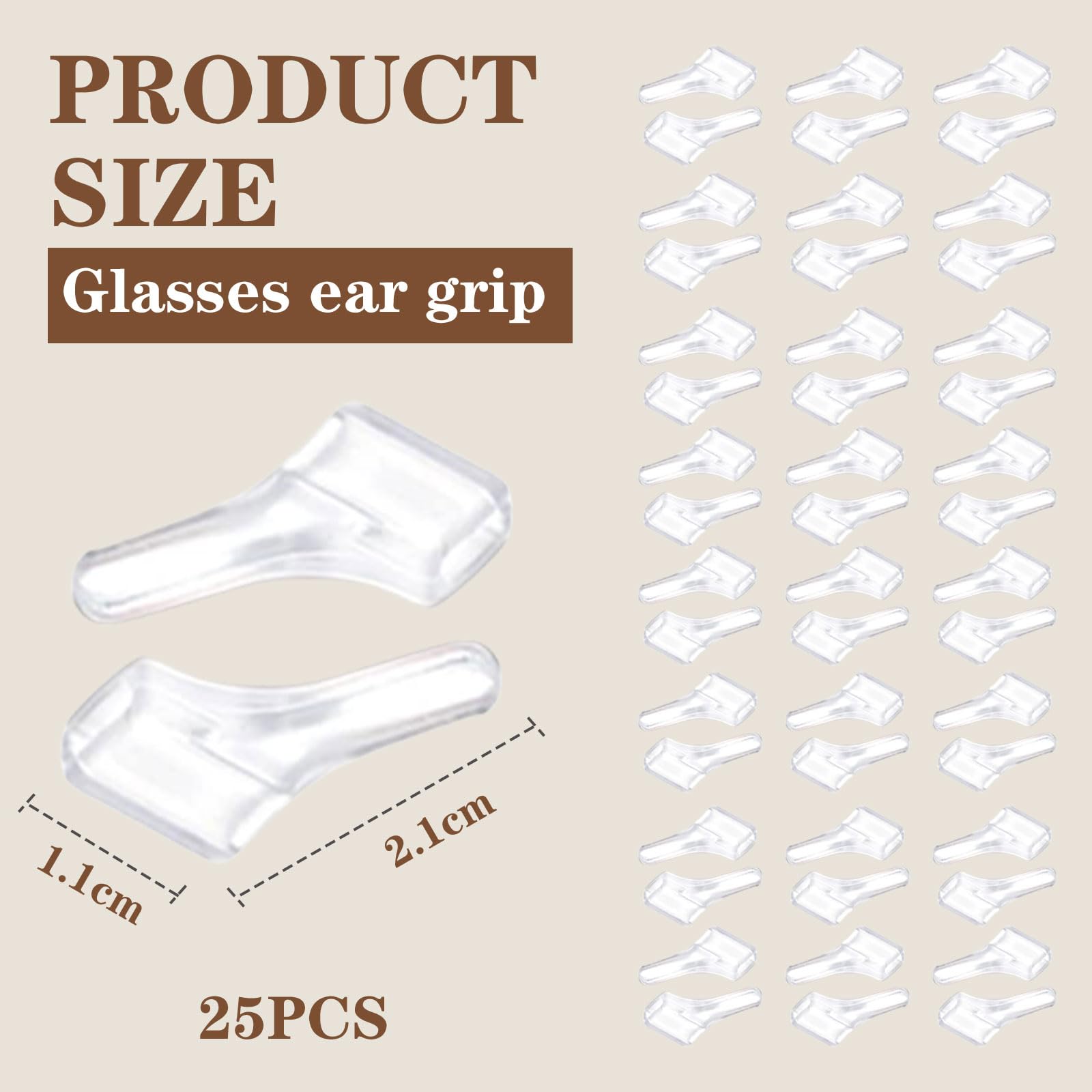 GlamRays 25 works of Glasses Ear Grips Non-Slip Holder for Glasses Eyeglass Plugs Glasses Holder Glasses Non-Slip Glasses Temple for Glasses Sunglasses Reading Glasses - Image 2