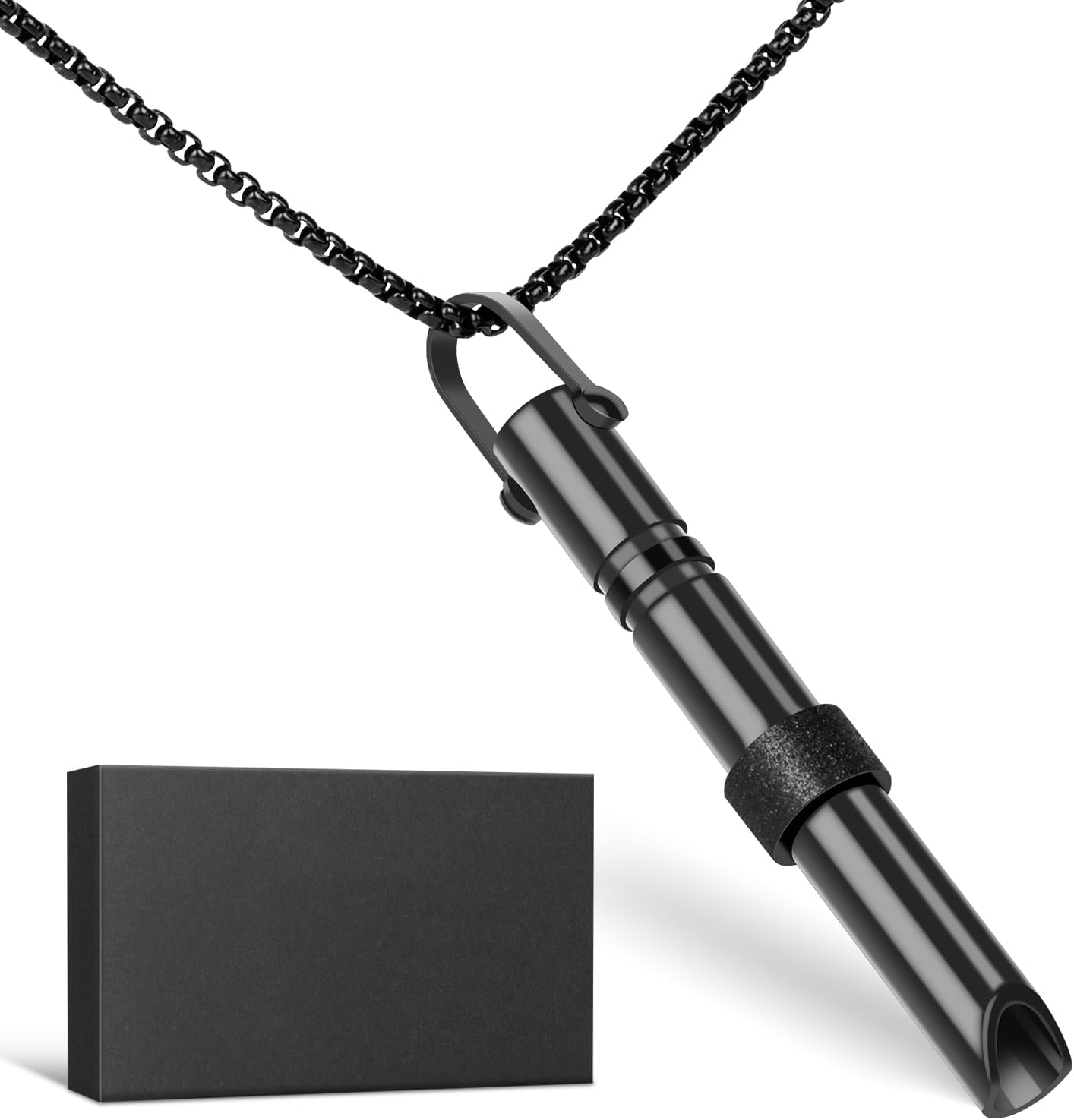 Breathlace Necklace for Anxiety Rescue Remedy - Gadgets for Men & Women, Secret Santa Gifts for Her (Black)