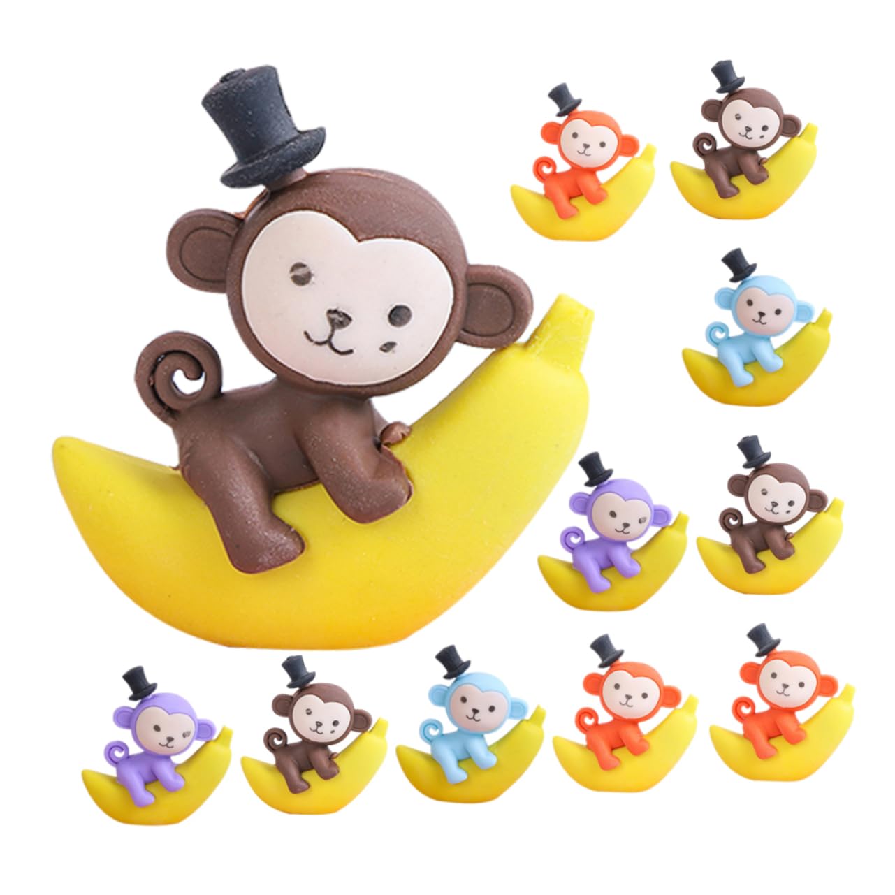 48 Radiergummis mit Cartoon Motiven, Affen und Bananen für Schüler