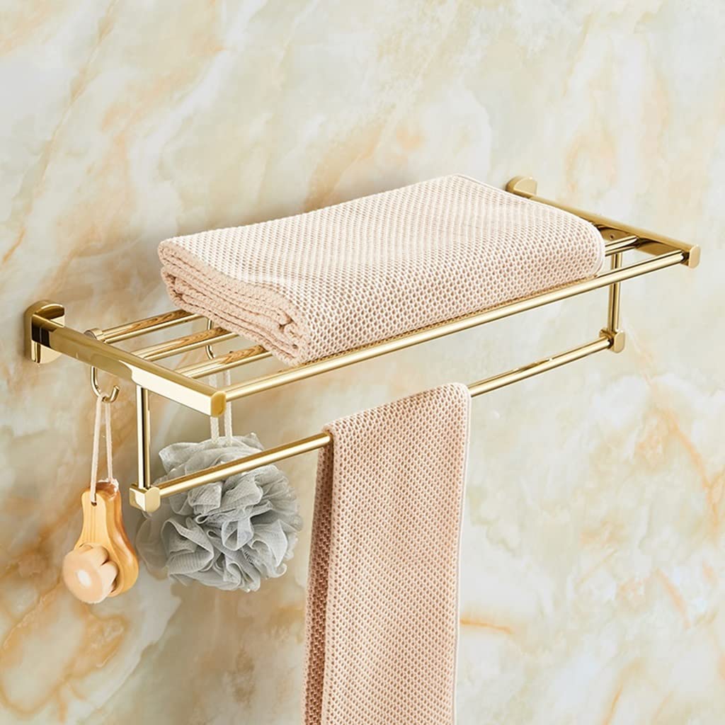 Porte-serviettes tout en cuivre doré pour matériel de salle de bain chic