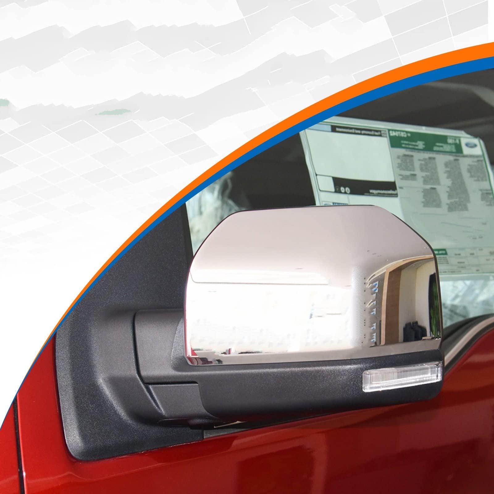 Accessoire Ford F150 2015 2020 DBBPVPLFC Ressorts à Gaz Hayon Pour Ford Pour F150 2015 2016 Coque Rétro Miroir F150