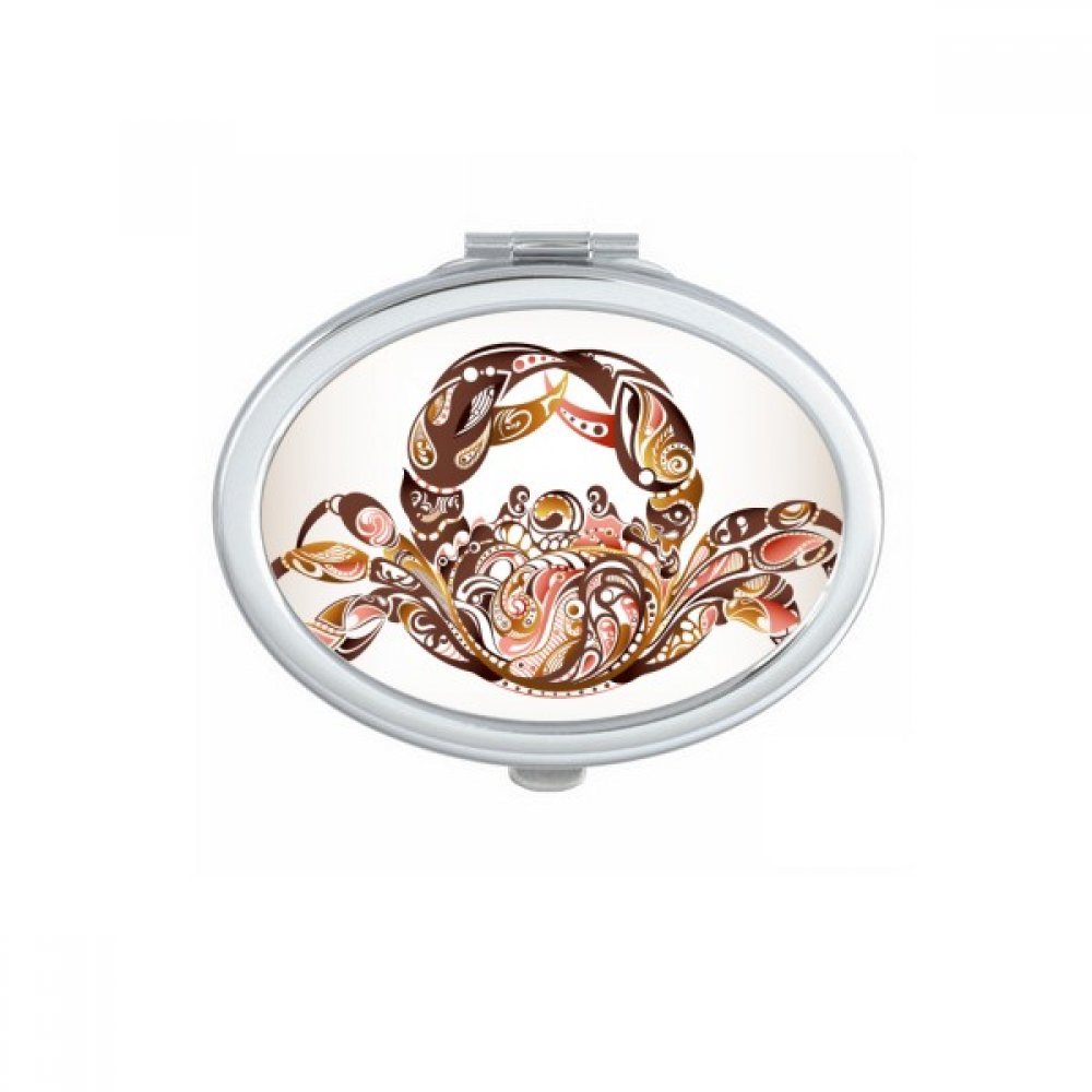 Miroir compact crabe illustration marine mignon miroir de poche à la main portable
