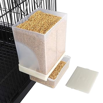 FinYii No-Mess Automatic Bird Feeder - Parrot Feeder Cage Accessories Supplies for Parakeet Canary Cockatiel Finch