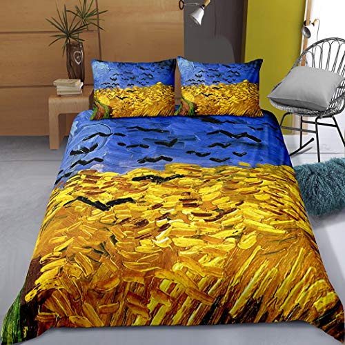 MOUMOUHOME Célèbre Peinture Orange/Bleu Lit Ensembles Champ Cover