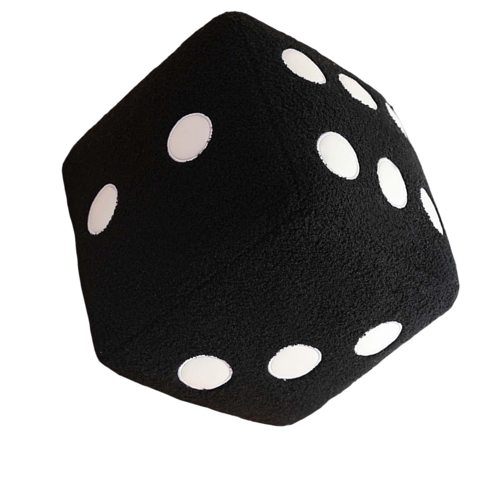 Dado DOT Peluche Morbido Cubo Schiuma Giocattolo Apprendimento Matematica Dado da Tavolo Jumbo 25cm Accessorio Insegnamento STEM Adatto per Bambini Gi, Nero