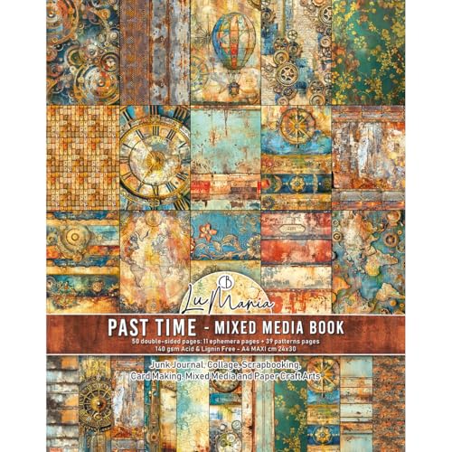 Mixed Media Book A4 Maxi Papel Decorado Scrapbooking Tiempo Pasado