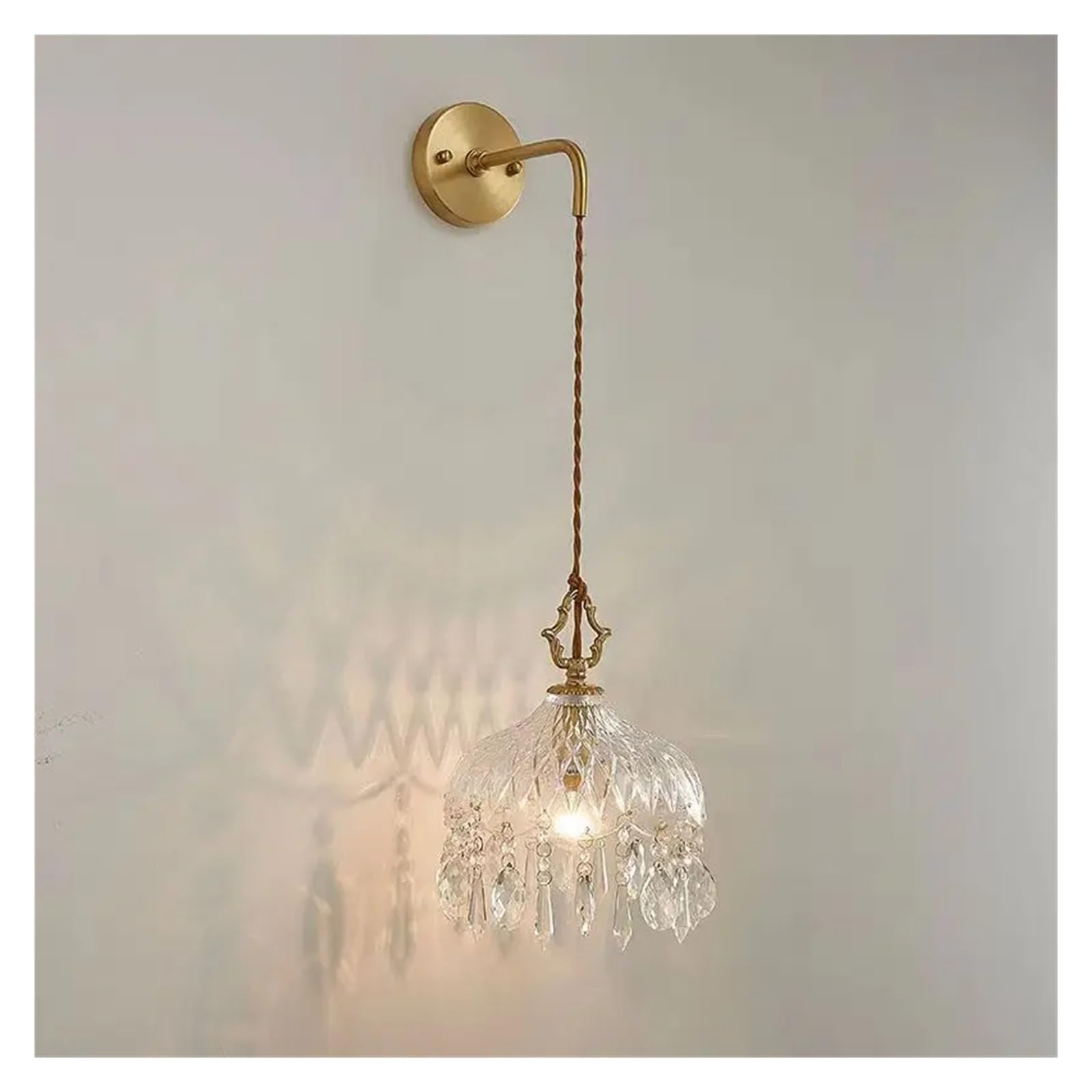 ASerZenith Retro Copper Wall Lamp Bedroom Background Wall Light Entrance Aisle Balcony French Style Brass Wall Sconce