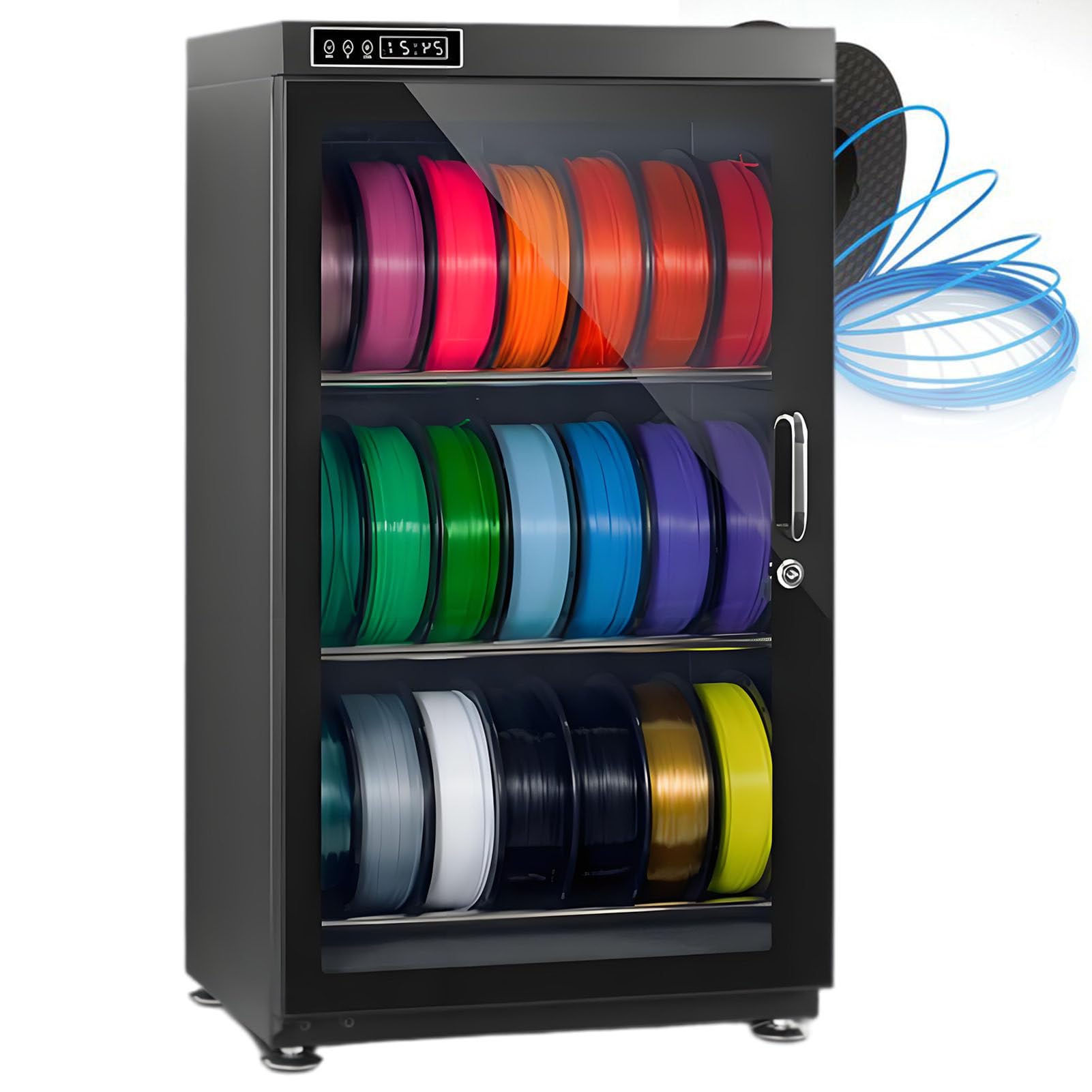 ExoticaBlend 3D Printer Filament Dryer Box,Large Anti-Moisture Dry Cabinet, Universal Compatibility with Various 3D Printing Consumables Humidity Range RH15%-RH60% 115L