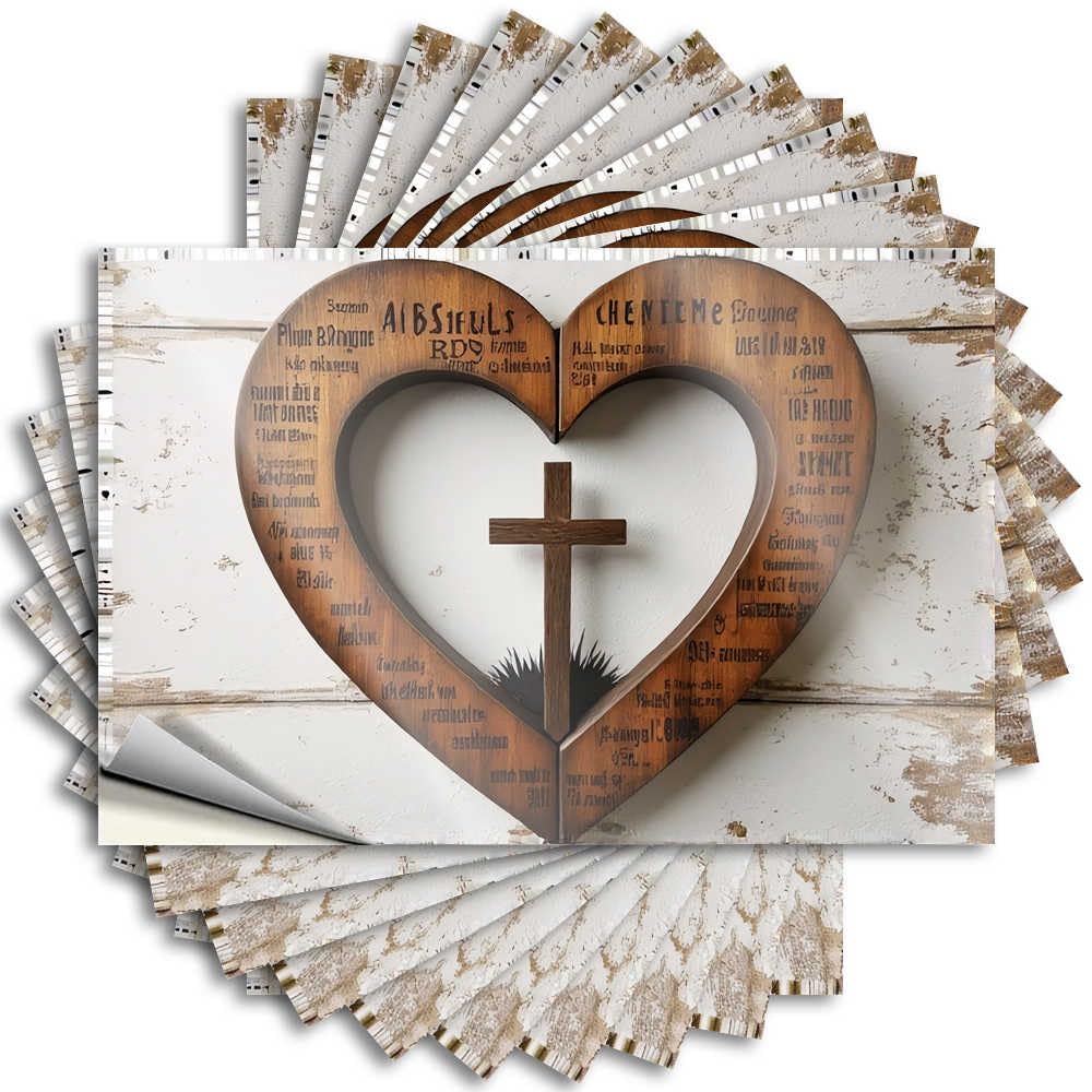Fluffy Decals Aesthetic Decals, Sports Cute Pattern Design for Farmers Notebook | Helmet Removable Vinyl Heartfelt Cross: A Symbol of Devotion(12X18CM)