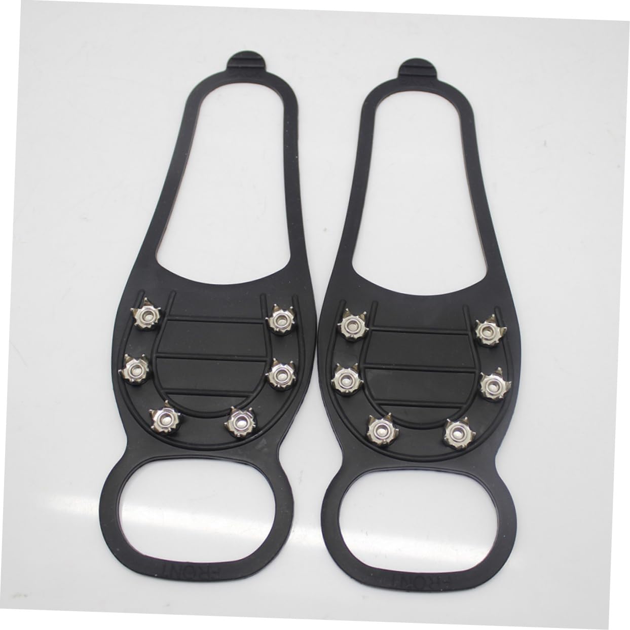 HANABASS 2 Pairs Ice Grippers for Shoes Crampons 6 Silicone Spikes for Walking Hiking