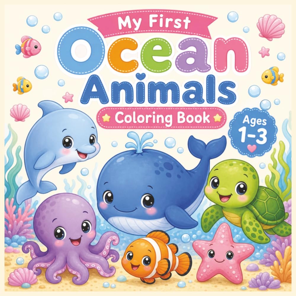 My First Ocean Animals Coloring Book: Fun and Easy Ocean Animal Coloring Pages for Toddlers Ages 1–3 (My First Animals Collection)
