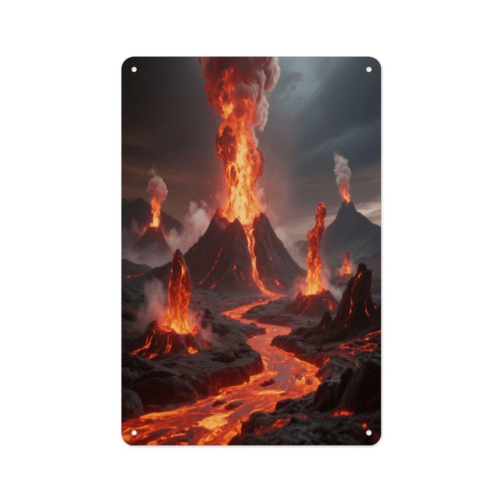 Fekiloot Style Volcanic Plateau Wall Decor Metal Signs Tin Signs Poster