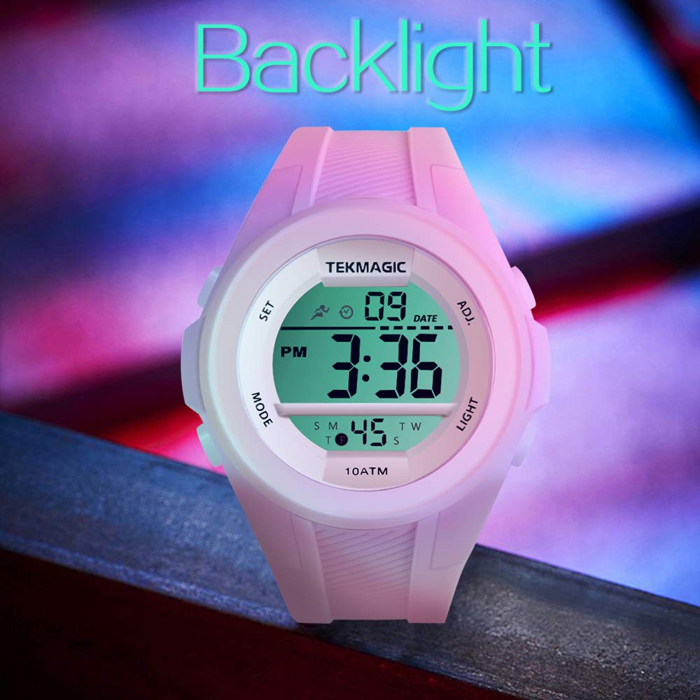Reloj de Pulsera Impermeable 10 ATM para Bucear Nadar con Cronógrafo Alarma Zona Horaria Dual