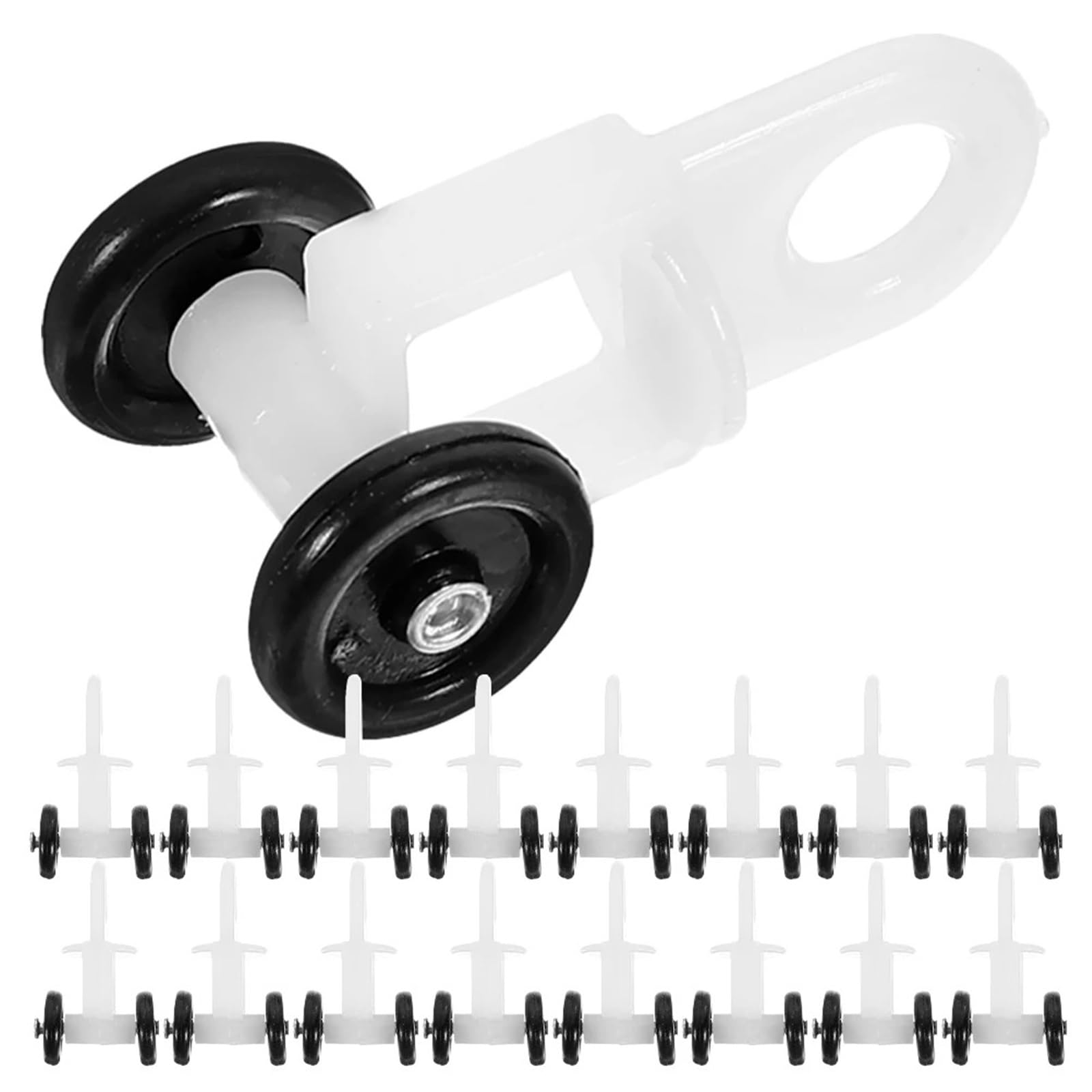 Curtain Glider Hooks, Curtain Track Rollers 100PCS Gliders Plastic Bead Technology Quiet Smooth Sliding