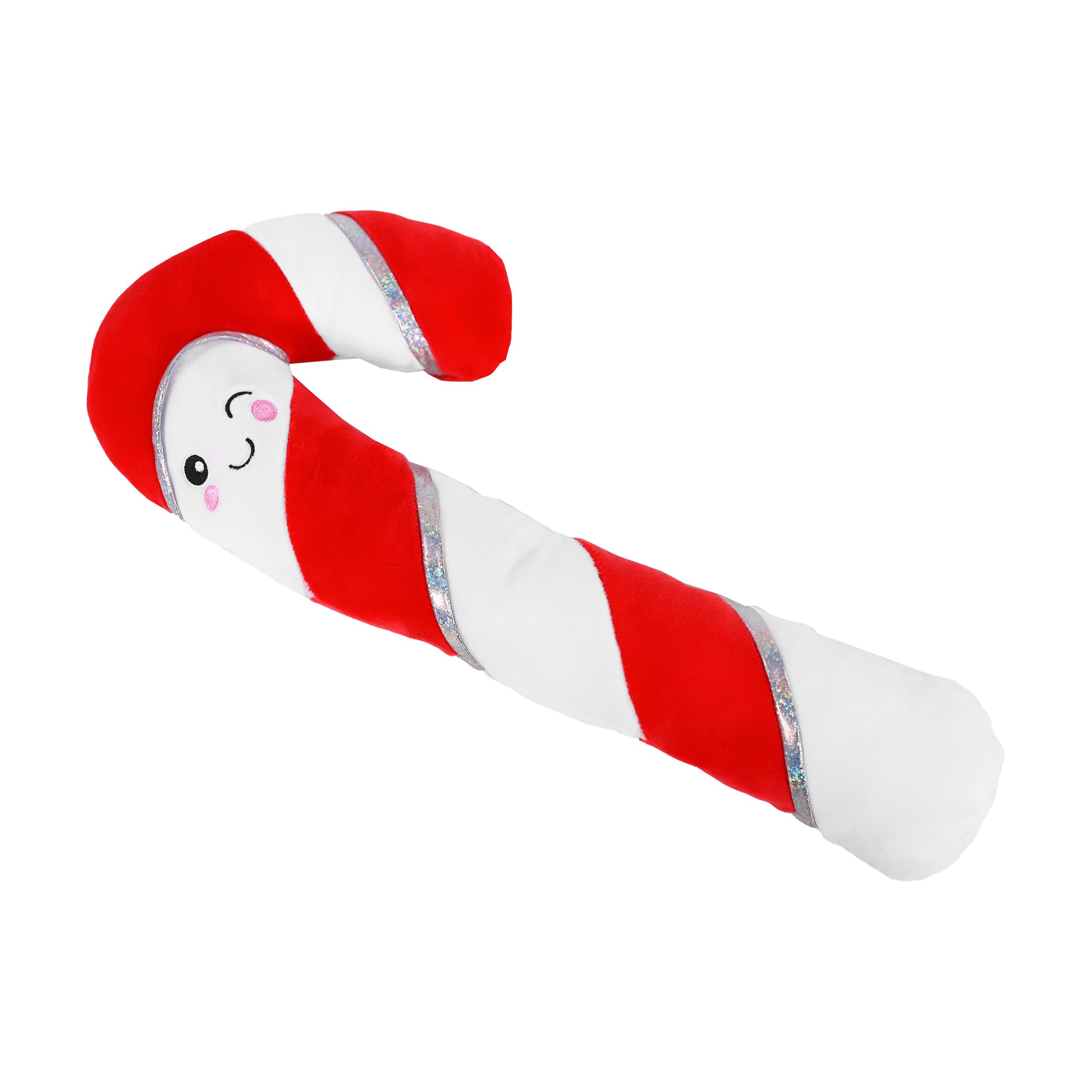 Rosewood Comet Candy Cane Dog Toy – Festive 44cm Squeaky Christmas Plush Toy with Durable Rope Core – Soft Gift for Dogs & Puppies, Suitable for Small, Medium & Large Breeds