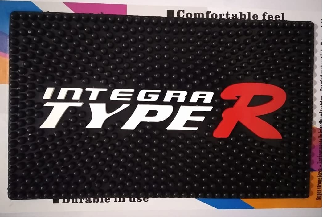 Autofetch Silicon Rubber Dotted Extra Thick Sticky Anti-Slip Gel Universal Non-Slip Car Dashboard Mat (Black And White) for Tata Buzzard