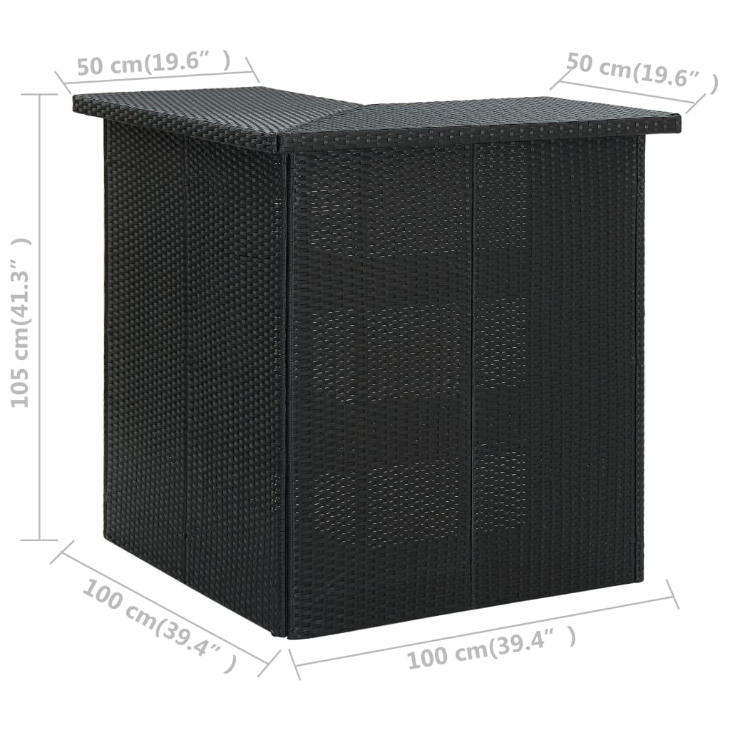 vidaXL Ensemble de Bar de Jardin 8 pcs et Coussins Résine tressée Noir